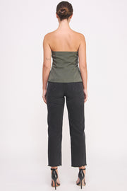 BUTTON DOWN BUSTIER TUBE TOP I ABET7535