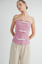 FRONT BOW BUSTIER TOP I ABET7536 I SHIP 09/11/24