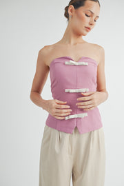 FRONT BOW BUSTIER TOP I ABET7536 I SHIP 09/11/24