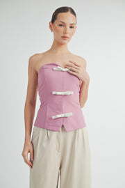 FRONT BOW BUSTIER TOP I ABET7536 I SHIP 09/11/24