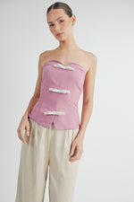 Load image into Gallery viewer, FRONT BOW BUSTIER TOP I ABET7536 I SHIP 09/11/24
