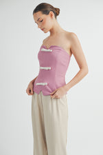Load image into Gallery viewer, FRONT BOW BUSTIER TOP I ABET7536 I SHIP 09/11/24
