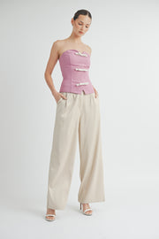 FRONT BOW BUSTIER TOP I ABET7536 I SHIP 09/11/24