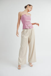 FRONT BOW BUSTIER TOP I ABET7536 I SHIP 09/11/24