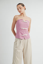 FRONT BOW BUSTIER TOP I ABET7536 I SHIP 09/11/24