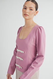 Front Bow Long Sleeve Top I ABET7537