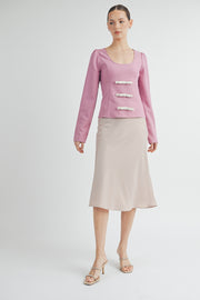 Front Bow Long Sleeve Top I ABET7537