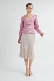 Front Bow Long Sleeve Top I ABET7537