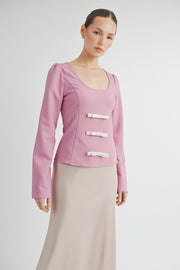 Front Bow Long Sleeve Top I ABET7537
