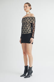 OFF THE SHOULDER LACE TOP I ABET7538 I SHIP 09/04/24