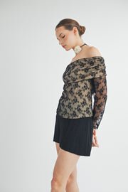 OFF THE SHOULDER LACE TOP I ABET7538 I SHIP 09/04/24