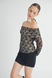 OFF THE SHOULDER LACE TOP I ABET7538 I SHIP 09/04/24