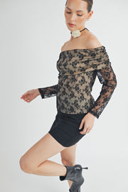 OFF THE SHOULDER LACE TOP I ABET7538 I SHIP 09/04/24