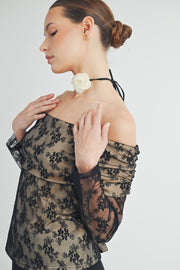 OFF THE SHOULDER LACE TOP I ABET7538 I SHIP 09/04/24