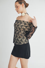 OFF THE SHOULDER LACE TOP I ABET7538 I SHIP 09/04/24