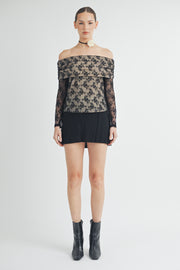 OFF THE SHOULDER LACE TOP I ABET7538 I SHIP 09/04/24