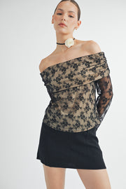 OFF THE SHOULDER LACE TOP I ABET7538 I SHIP 09/04/24