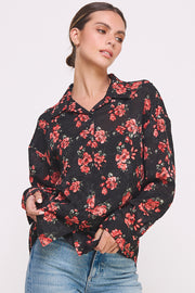 Oversize Semi Sheer Button-Up Shirt I ABET7550 I SHIP 09/18/24