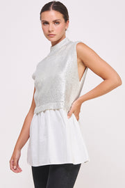 Twofer Sleeveless Sweater Top I ABET7552 I INSTOCK