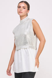 Twofer Sleeveless Sweater Top I ABET7552 I INSTOCK