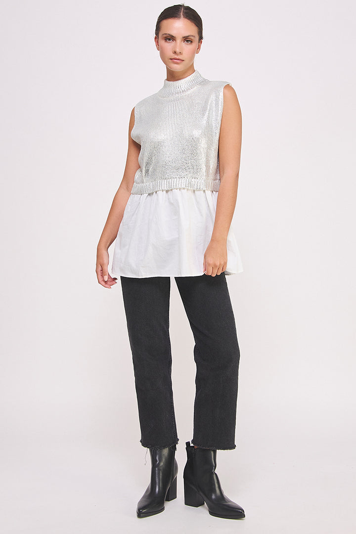 Twofer Sleeveless Sweater Top I ABET7552 I INSTOCK