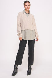 V-Neck Layered Pullover I ABET7553 I SHIP 10/03/24