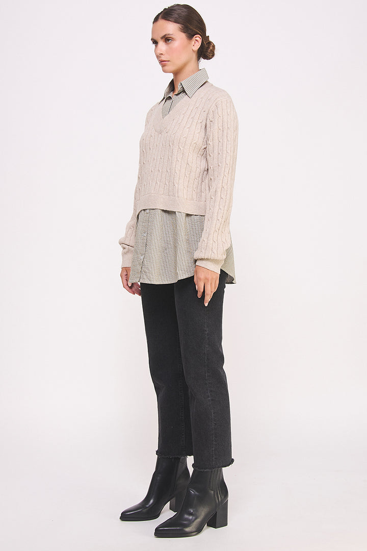 V-Neck Layered Pullover I ABET7553 I SHIP 10/03/24