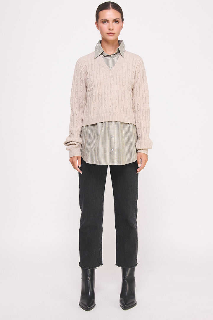 V-Neck Layered Pullover I ABET7553 I SHIP 10/03/24
