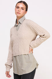 V-Neck Layered Pullover I ABET7553 I SHIP 10/03/24
