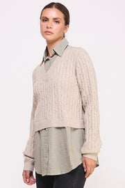 V-Neck Layered Pullover I ABET7553 I SHIP 10/03/24