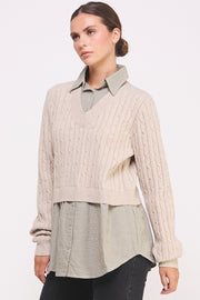 V-Neck Layered Pullover I ABET7553 I SHIP 10/03/24