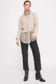 V-Neck Layered Pullover I ABET7553 I SHIP 10/03/24