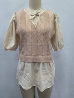 Load image into Gallery viewer, Knit Combination Vest Blouse | ABET7561 | SHIP 01/22/25
