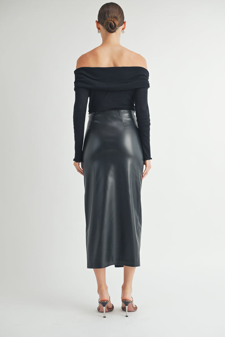 Women's wholesale Twist waist Midi sexy slit Skirt