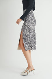 Leopard Suede Midi Skirt / S#ABHB0109 I INSTOCK