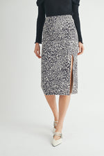 Load image into Gallery viewer, Leopard Suede Midi Skirt / S#ABHB0109 I INSTOCK
