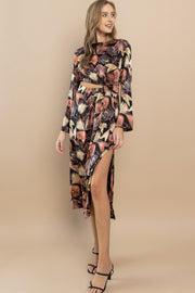 Fallen leaves Midi Dress /S#ABHD0111