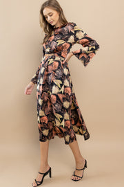 Fallen leaves Midi Dress /S#ABHD0111