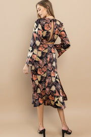 Fallen leaves Midi Dress /S#ABHD0111