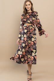 Fallen leaves Midi Dress /S#ABHD0111