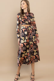 Fallen leaves Midi Dress /S#ABHD0111