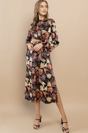 Fallen leaves Midi Dress /S#ABHD0111