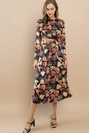 Fallen leaves Midi Dress /S#ABHD0111