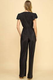 Pleated Shiny Jumpsuit / S#ABHJ0102