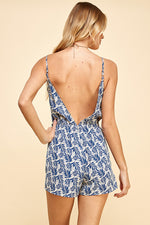 Load image into Gallery viewer, Floral Print Wrap Romper / S#ABHJ0106
