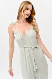 Tie Waist Jumpsuit / S#ABHJ0108