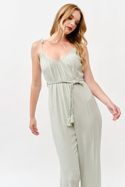 Tie Waist Jumpsuit / S#ABHJ0108