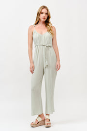 Tie Waist Jumpsuit / S#ABHJ0108