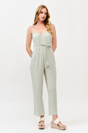 Tie Waist Jumpsuit / S#ABHJ0108