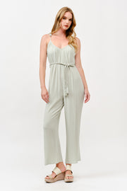 Tie Waist Jumpsuit / S#ABHJ0108
